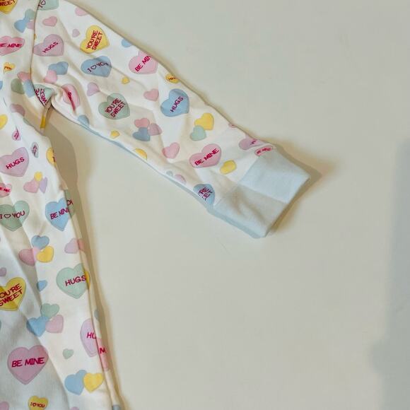 NWT Lullaby Set NB Blue Convo Heart Footie - Picture 5 of 6